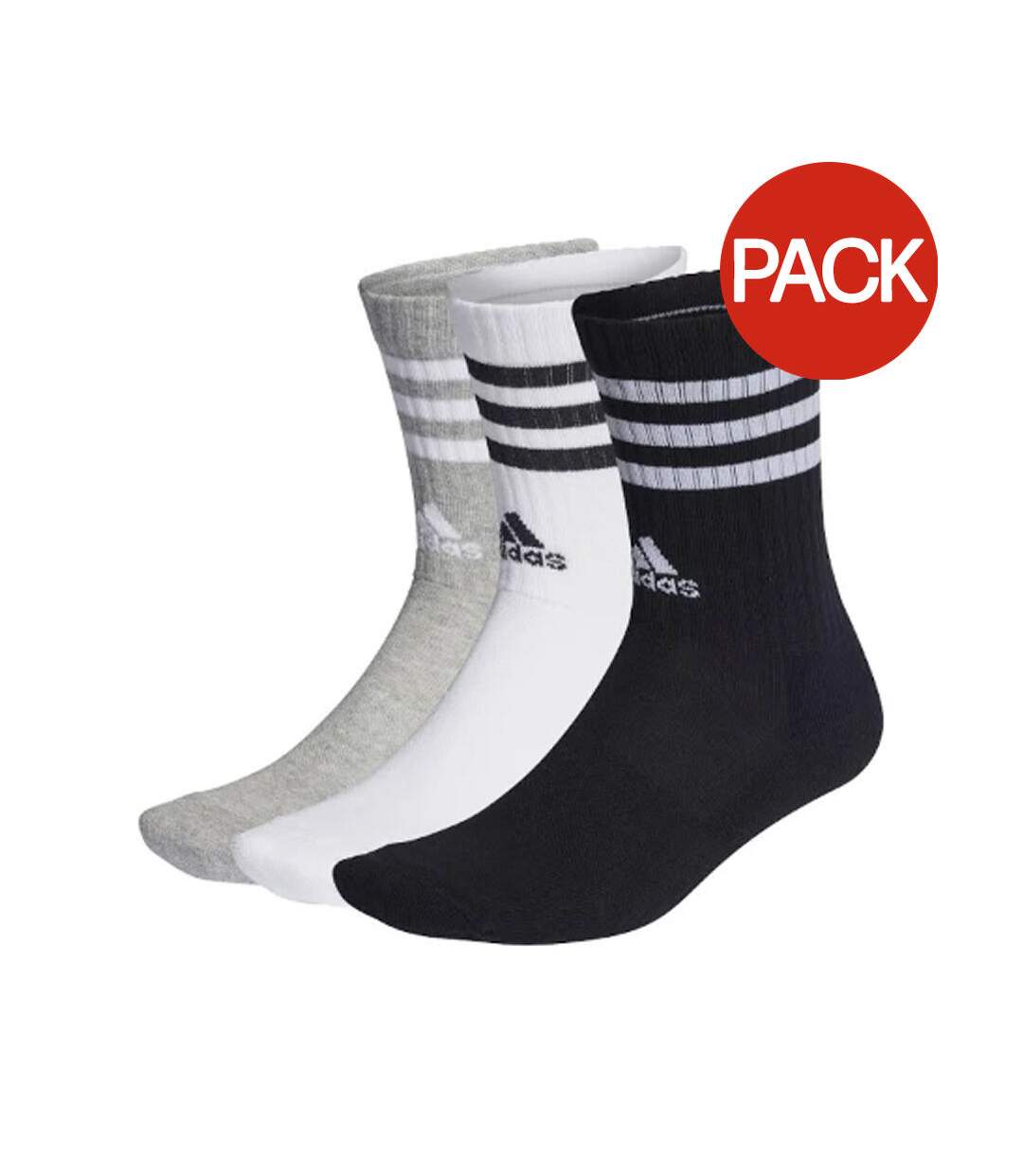 Chaussettes adulte blanc / gris / noir Adidas-1