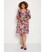 Robe cache-coeur drapé imprimée-1