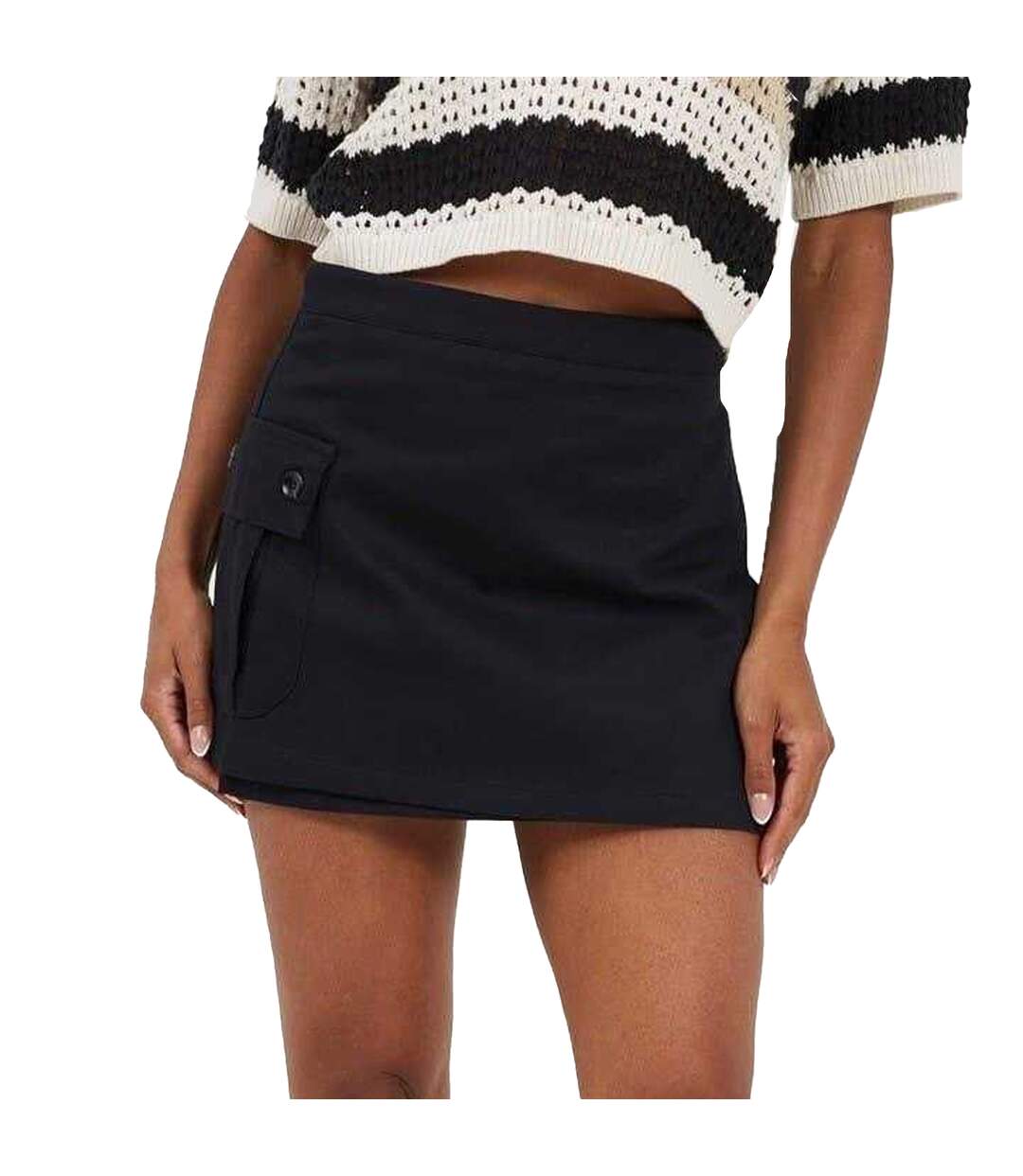 Womens/ladies Wrap Mini Skirt Black Brave Soul-2