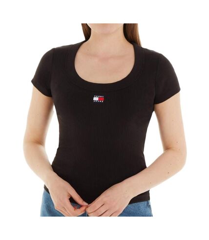 T-shirt Noir Femme Tommy Hilfiger Badge - L