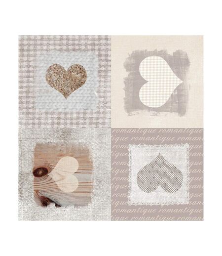 Nappe Ronde Toile Cirée Cosy Coeur 160cm Gris