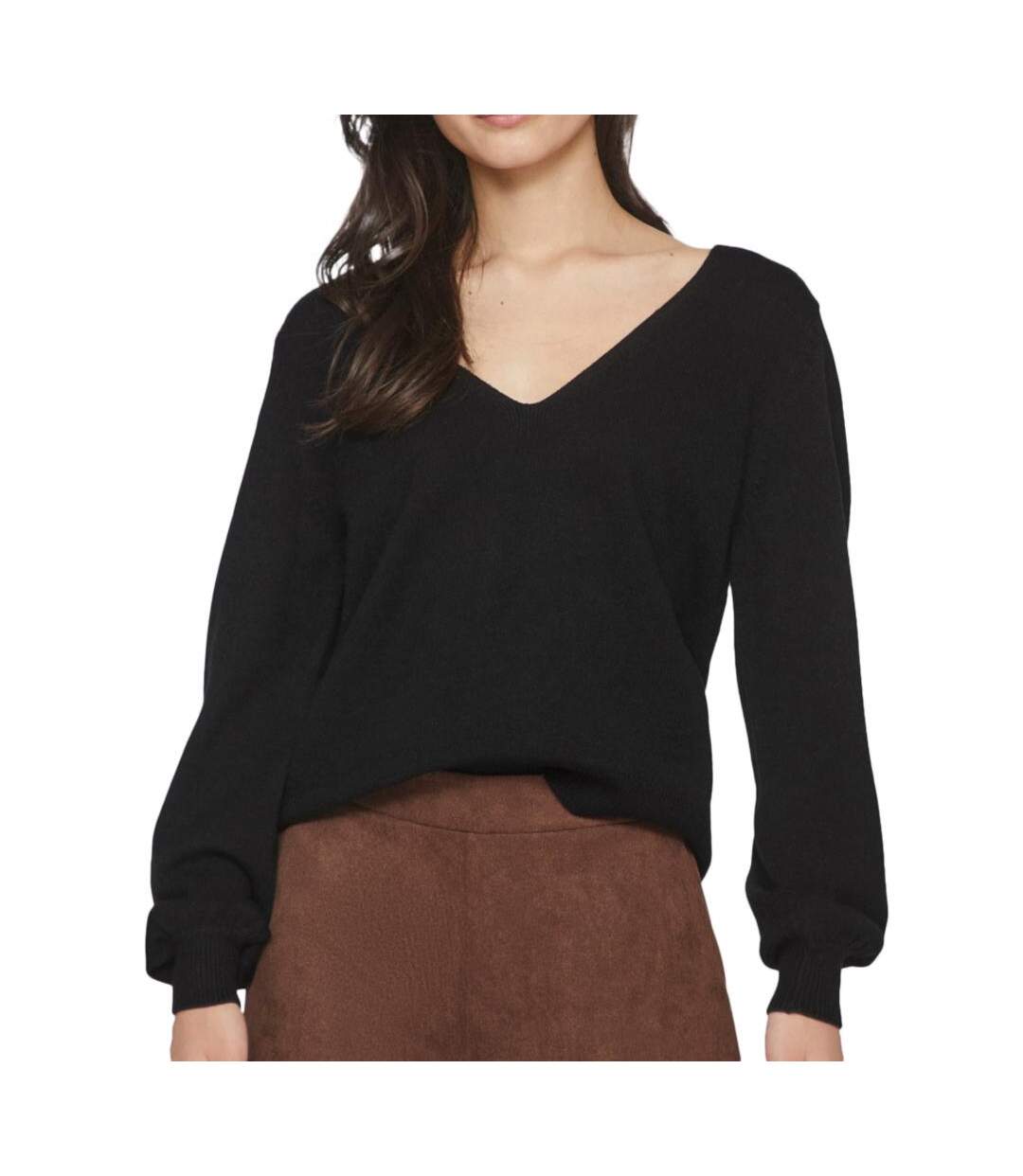 Pull noir femme vila viril rev - l-1