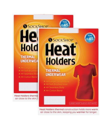 Heat Holders - Lot De 2 Femme Sous Vetements Thermqiue Manches Courtes T-shirt