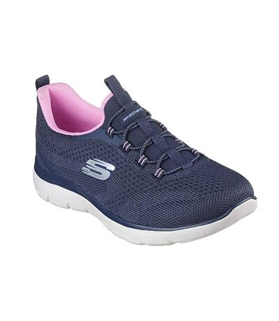 Womens/ladies summit geometric trainers navy/pink Skechers
