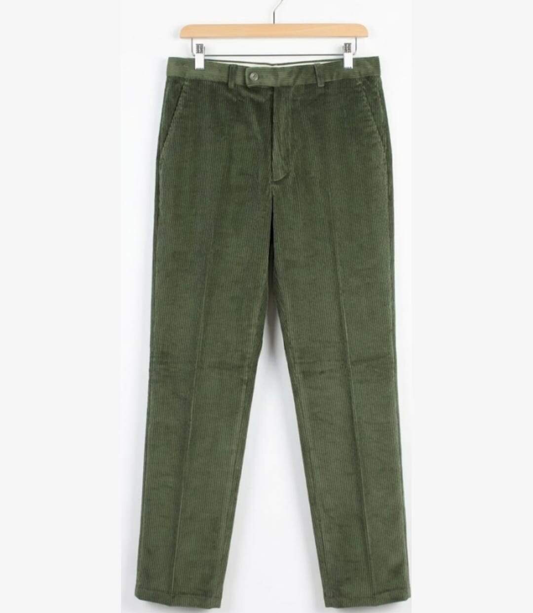 CHALLENGER FELIX1 — Pantalon velours vert foncé : l'élégance confortable au quotidien-5