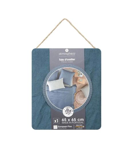 Taie d'Oreiller en Lin Adorable 65x65cm Bleu Canard