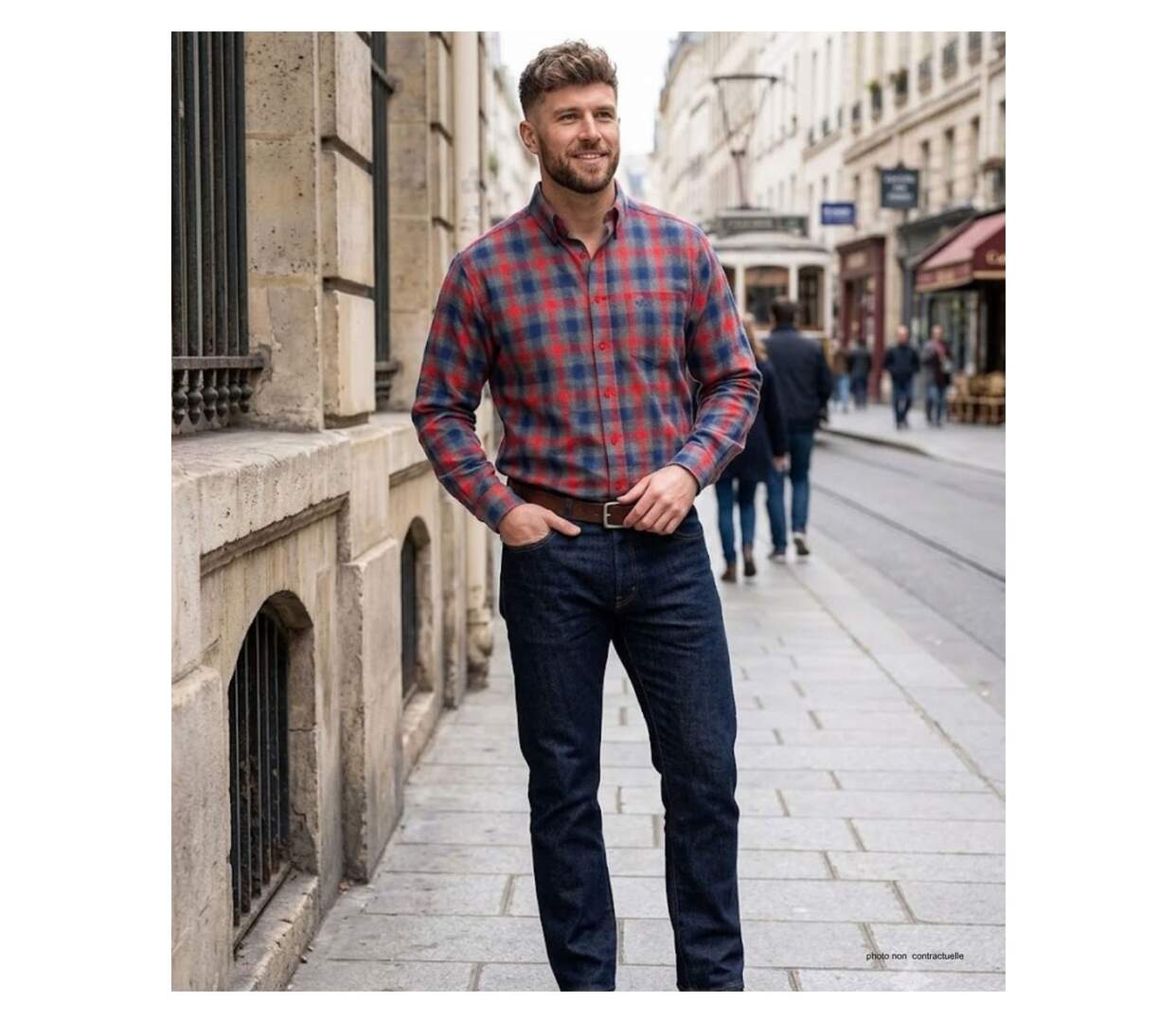 Chemise à carreaux homme WINCHESTER TARGET à carreaux gris : le confort thermique du pur coton gratté-5
