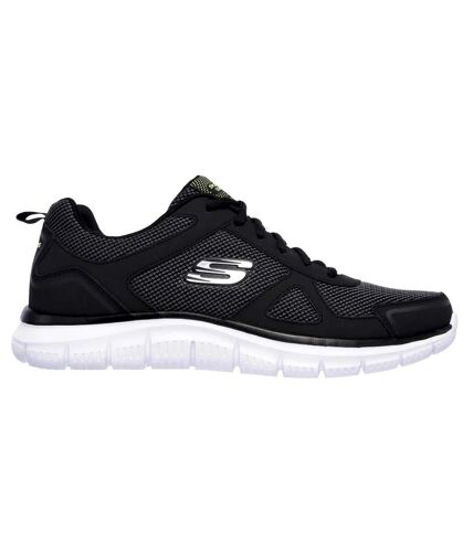 Mens track bucolo leather trainers black/white Skechers