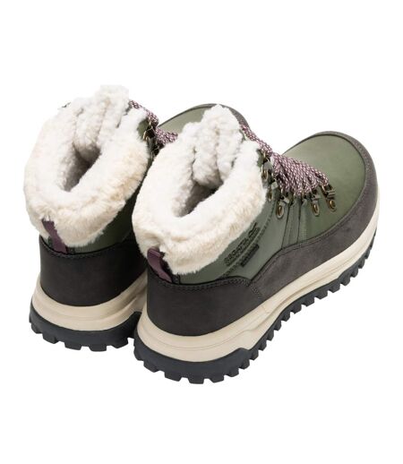 Chaussures Montantes De Marche Elbourne Femme Kaki Foncé Pourpre Regatta