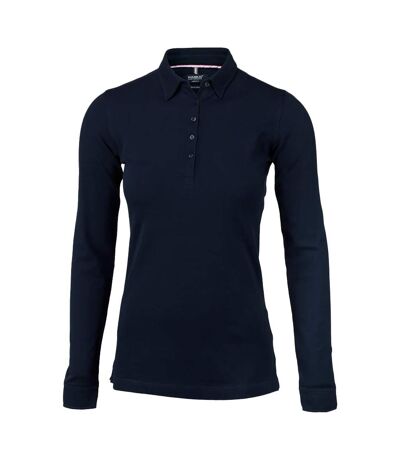 Nimbus Womens/Ladies Carlington Deluxe Long Sleeve Polo Shirt (Dark Navy) - UTRW5652