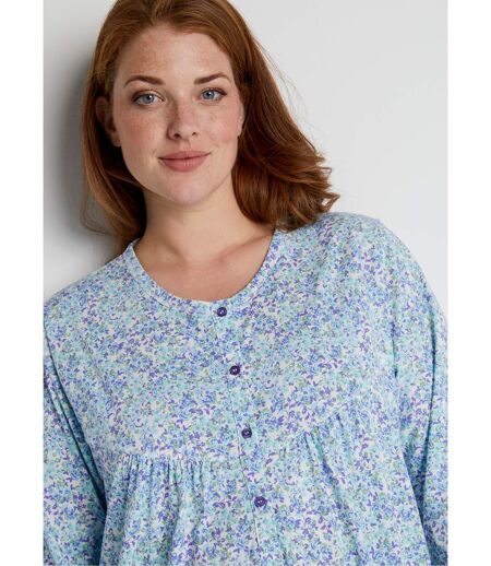 Chemise de nuit longue imprimée coton