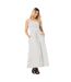 Womens/ladies spotted shirred bodice midi dress ivory Dorothy Perkins