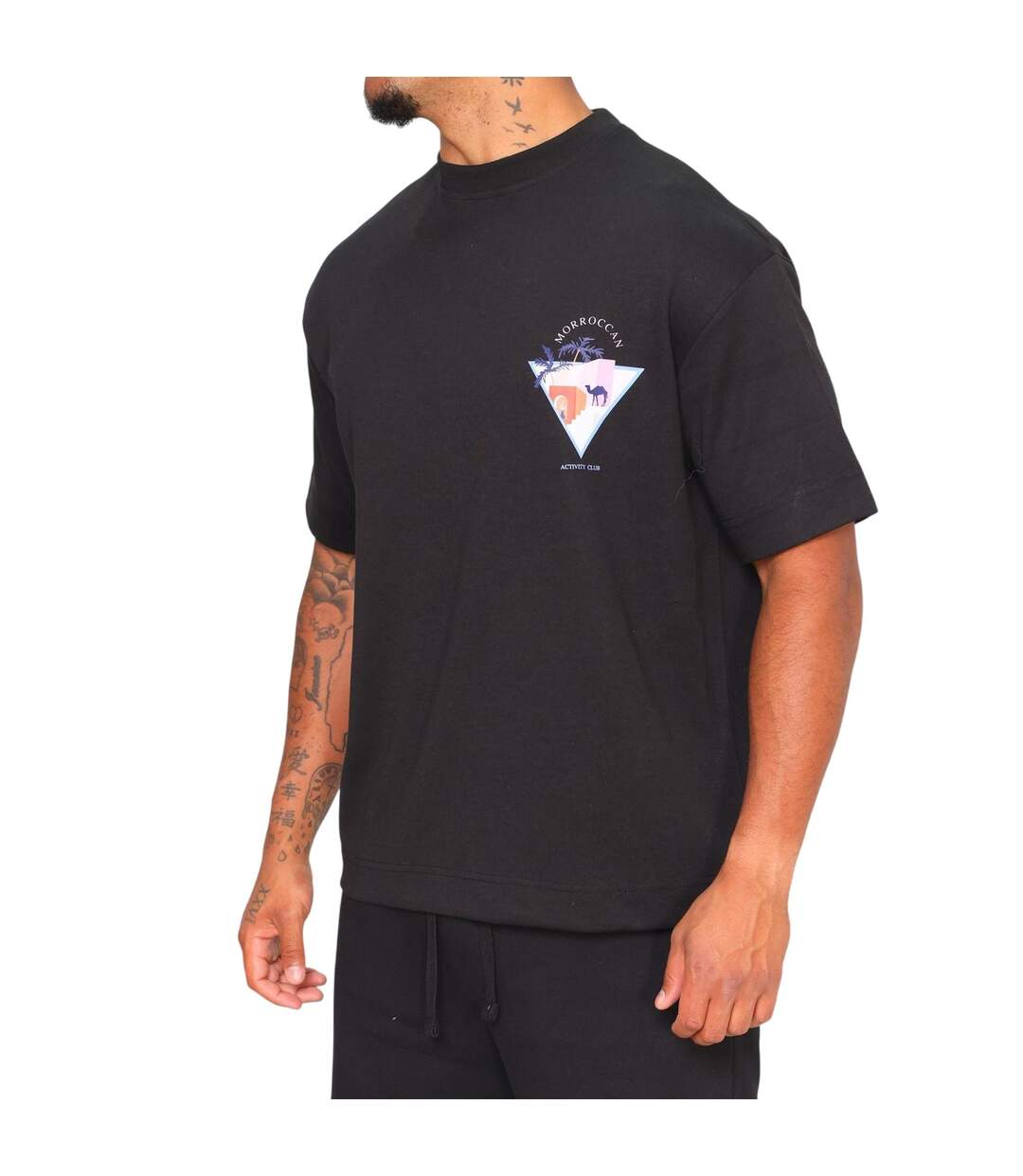 Mens Morroccan Activity T-shirt Black London-3
