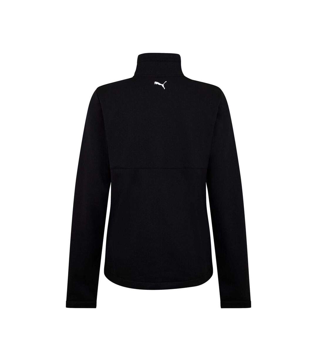 Mens Half Zip Relaxed Fit Fleece Top Black Puma-2