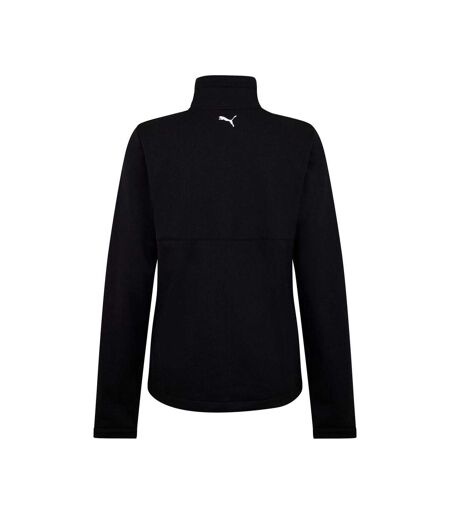 Mens Half Zip Relaxed Fit Fleece Top Black Puma