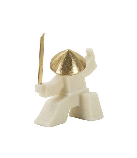 Statuette Déco Samouraï Oda 18cm Blanc & Or