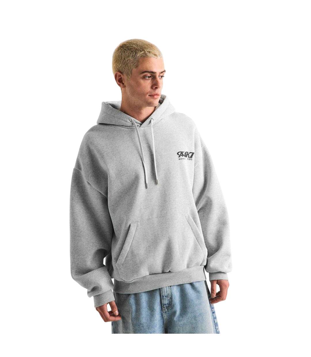 Mens Stacked Logo Hoodie Grey MKI MIYUKI ZOKU-1