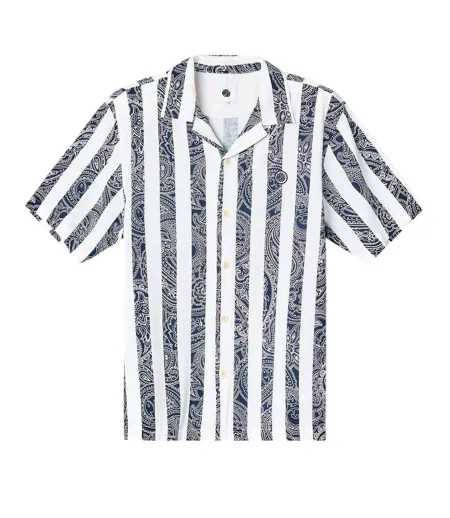 Mens Marshall Regular Short-sleeved Shirt Navy Pretty Green