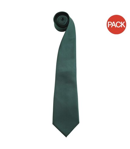 Lot de 2  Cravate à clipser homme taille unique vert bouteille Premier