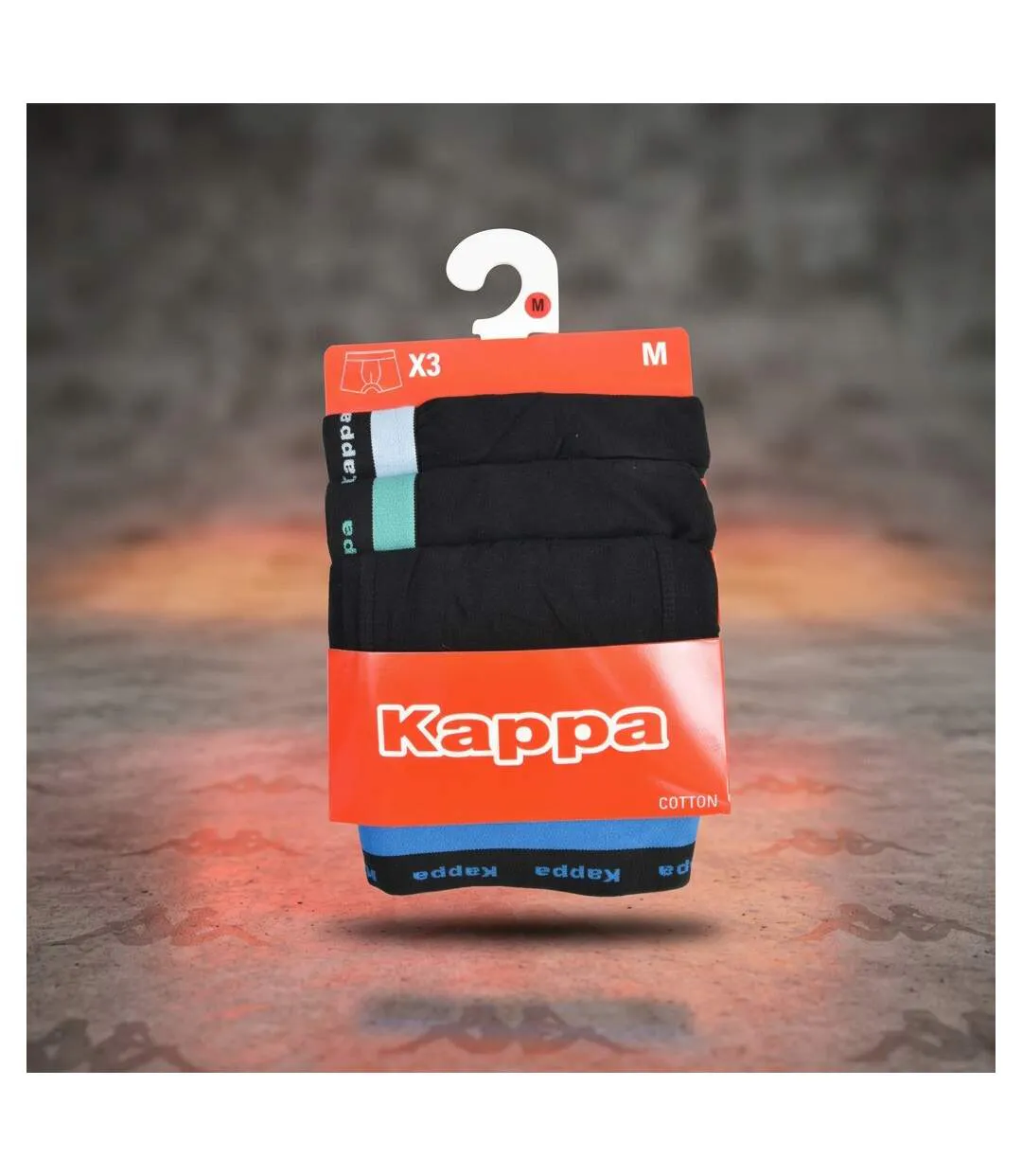 KAPPA Boxers Homme Lot de 3, Coton, Ceinture Élastique Siglée Kappa-4