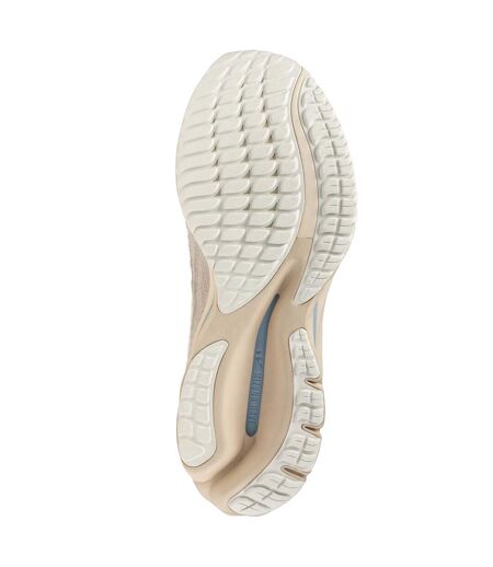 Baskets wave rider beta sportstyle homme sable blanc / jaune or / bleu ciel Mizuno