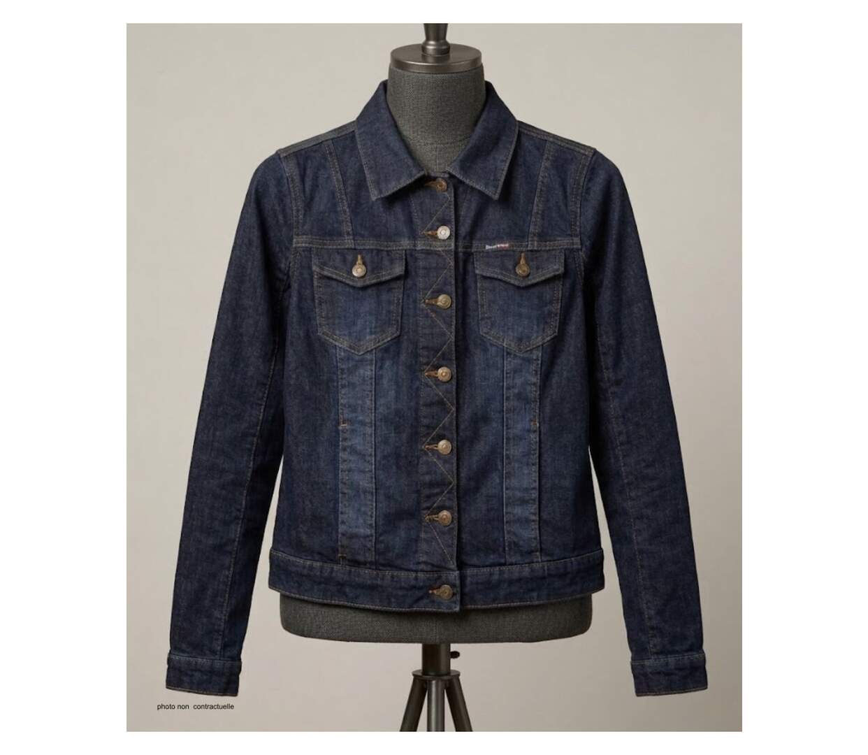 MAYFLOWER DALILA1B – Blouson en jean stretch pour femme : la veste ajustée au confort absolu-3