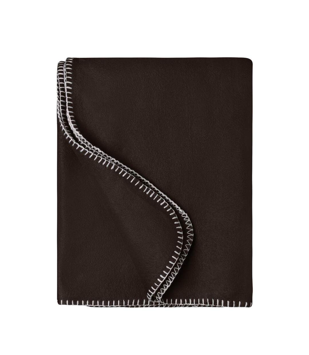 Plaid couverture polaire bords droits - JN1901 - marron brun naturel-2