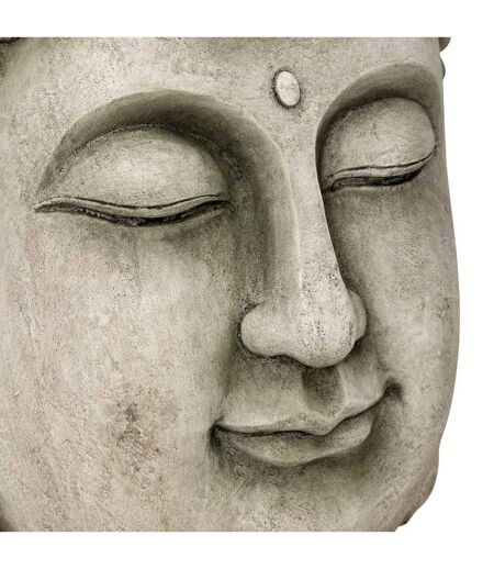 Statue Déco Extérieure Tête de Bouddha 60cm Gris