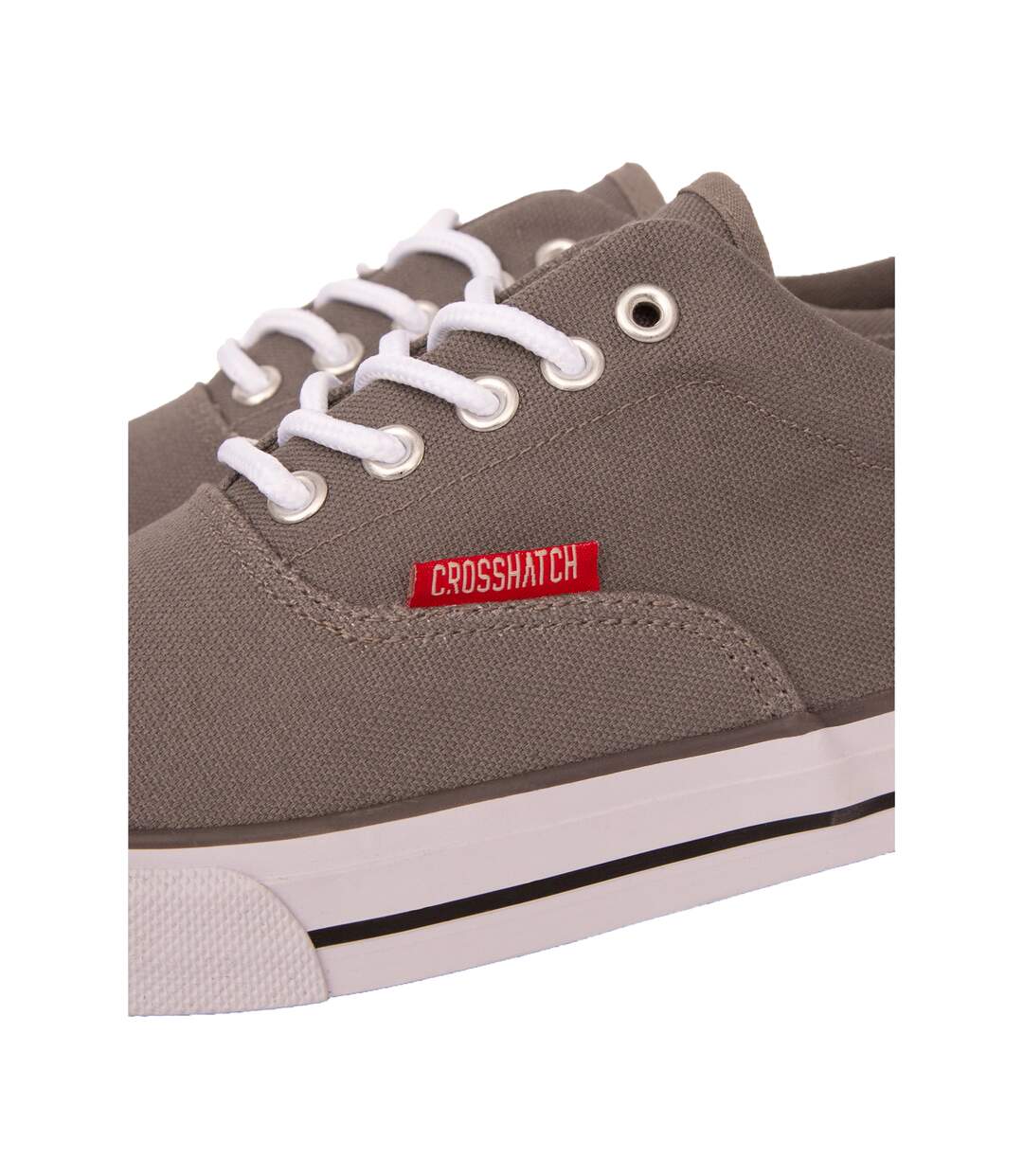 Mens Skywalk Canvas Trainers Grey Crosshatch-3