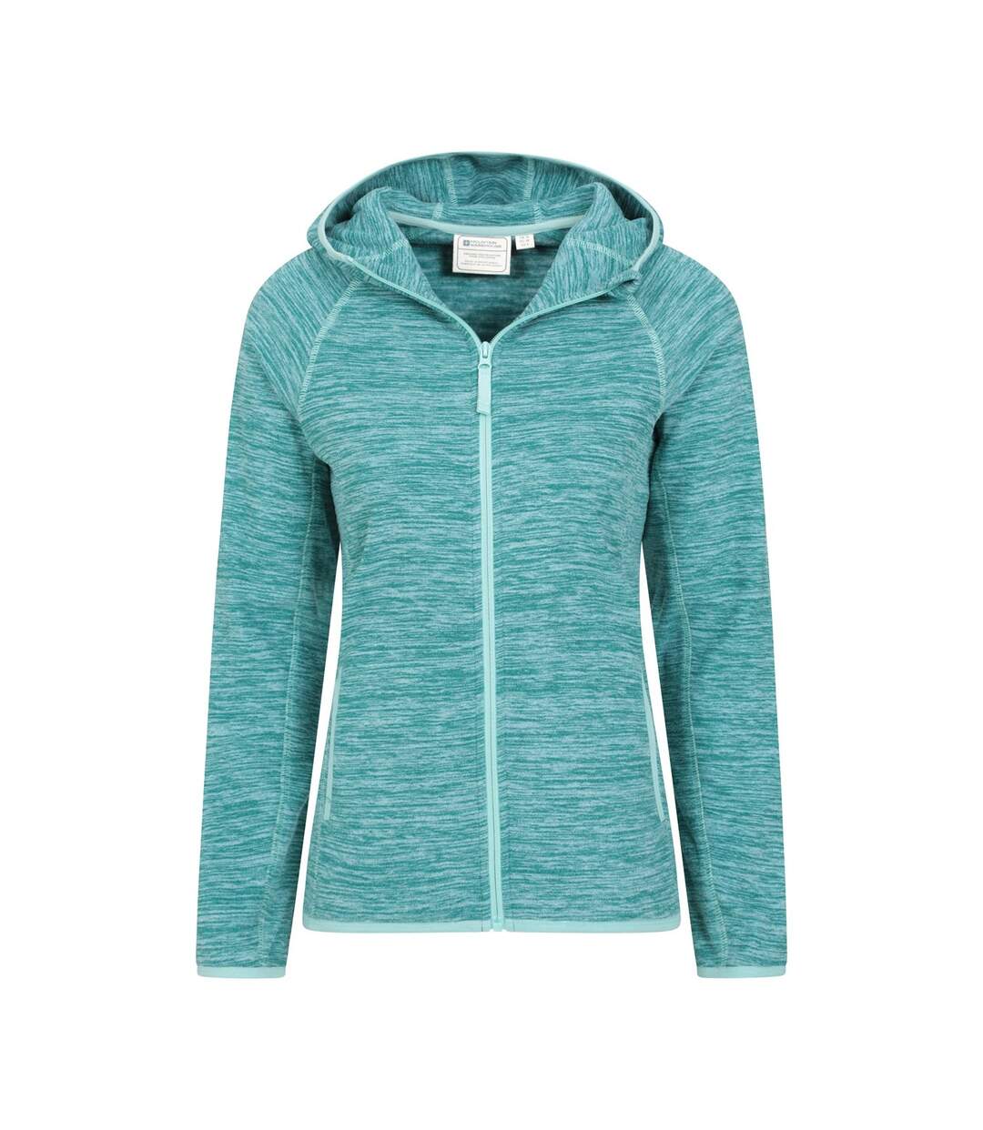 Womens/ladies lleyn ii melange full zip hoodie teal Mountain Warehouse