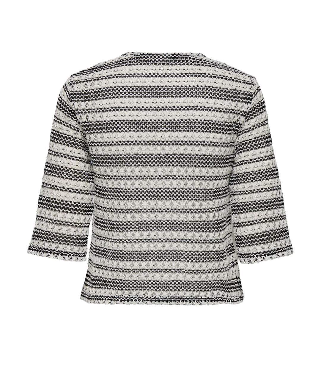 T-shirt en maille noir/blanc femme jdy elly-2