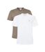 Lot de 2 t-shirts blanc/taupe homme calvin klein jeans ss badge-1
