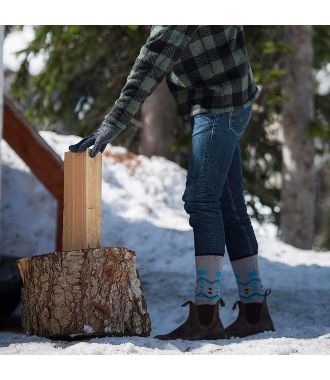 Heat Holders - 3 Paires Chaussettes Ski Genou Zigzag Rayées Talon et Pointe-4