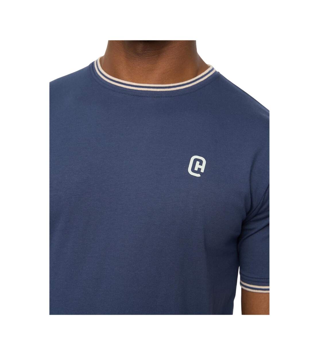 Mens Preece T-shirt Navy Crosshatch-4