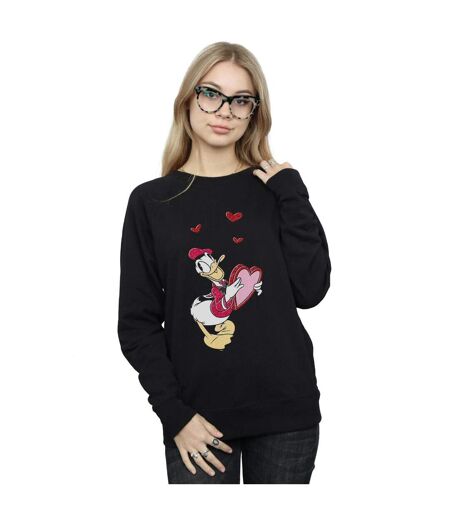 Disney Sweatshirt Donald Duck Love Heart - Femmes/Dames (Noir) - UTBI27695