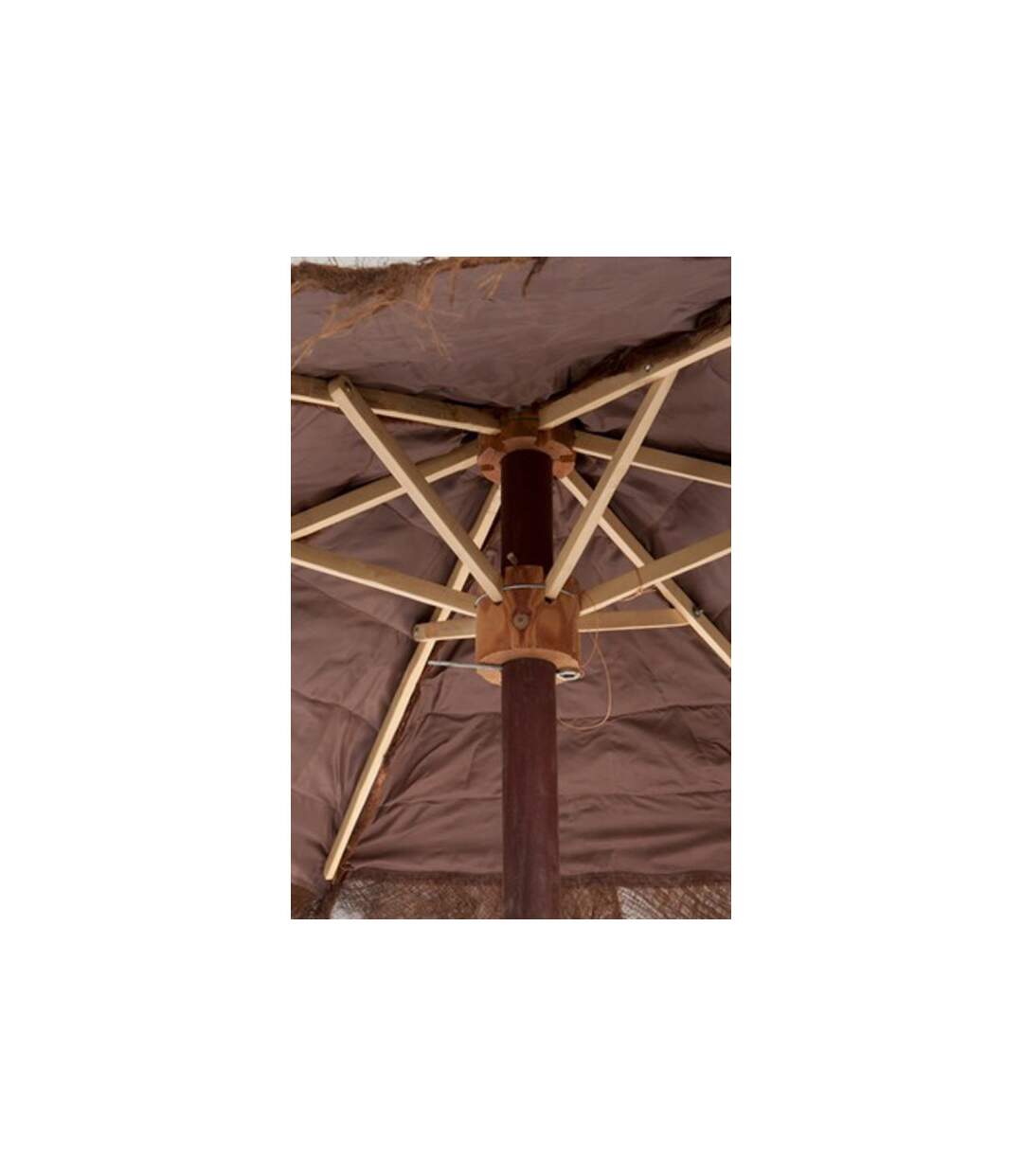 Parasol en Bois Cocotier 250cm Marron-3