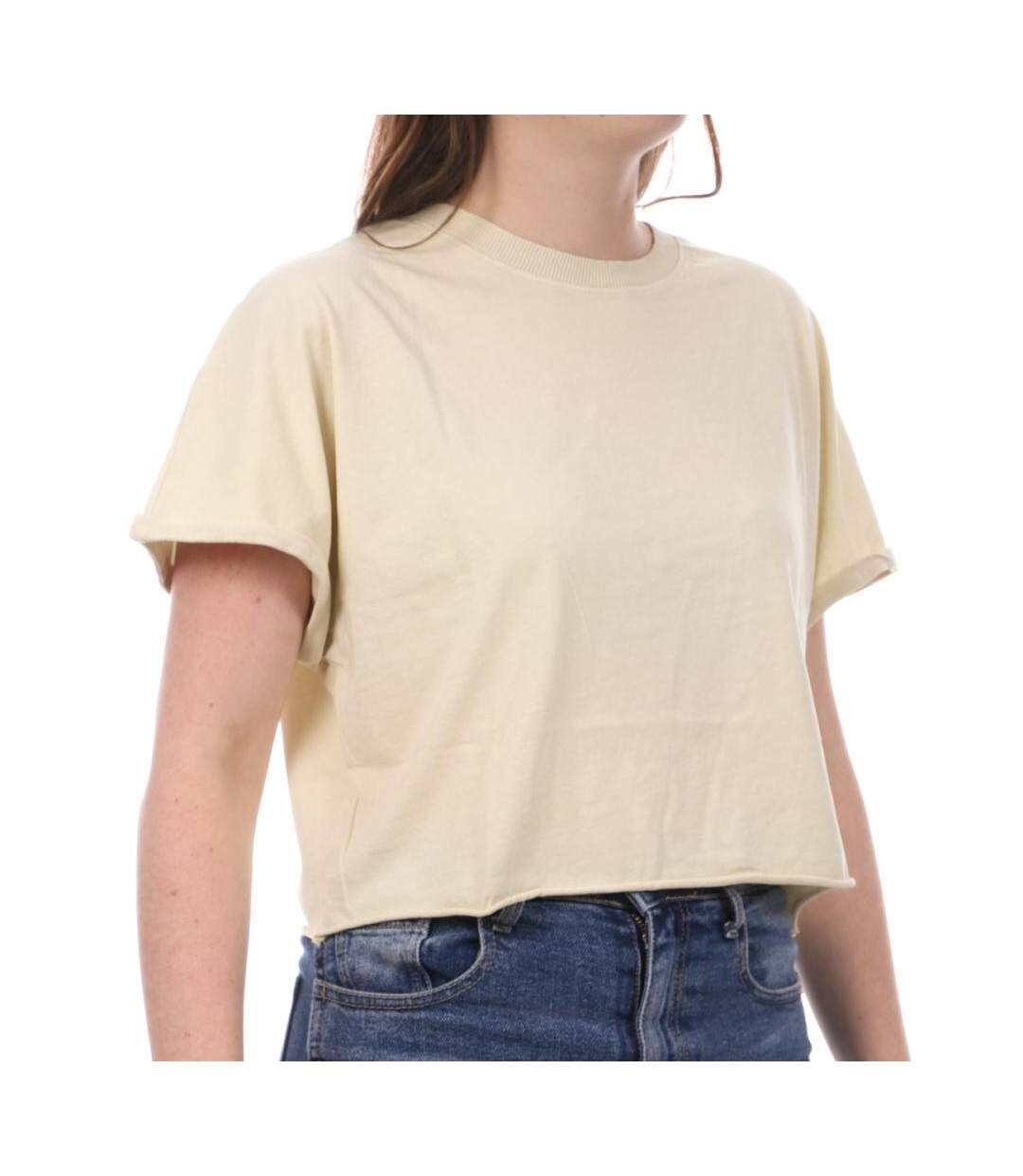 T-Shirt Crop Jaune JDY Femme Agnes - S-1