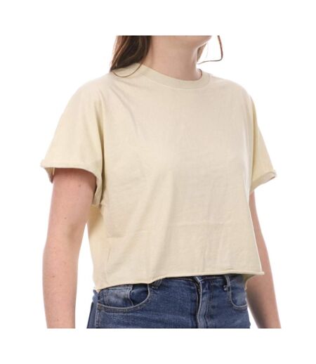 T-Shirt Crop Jaune JDY Femme Agnes - S