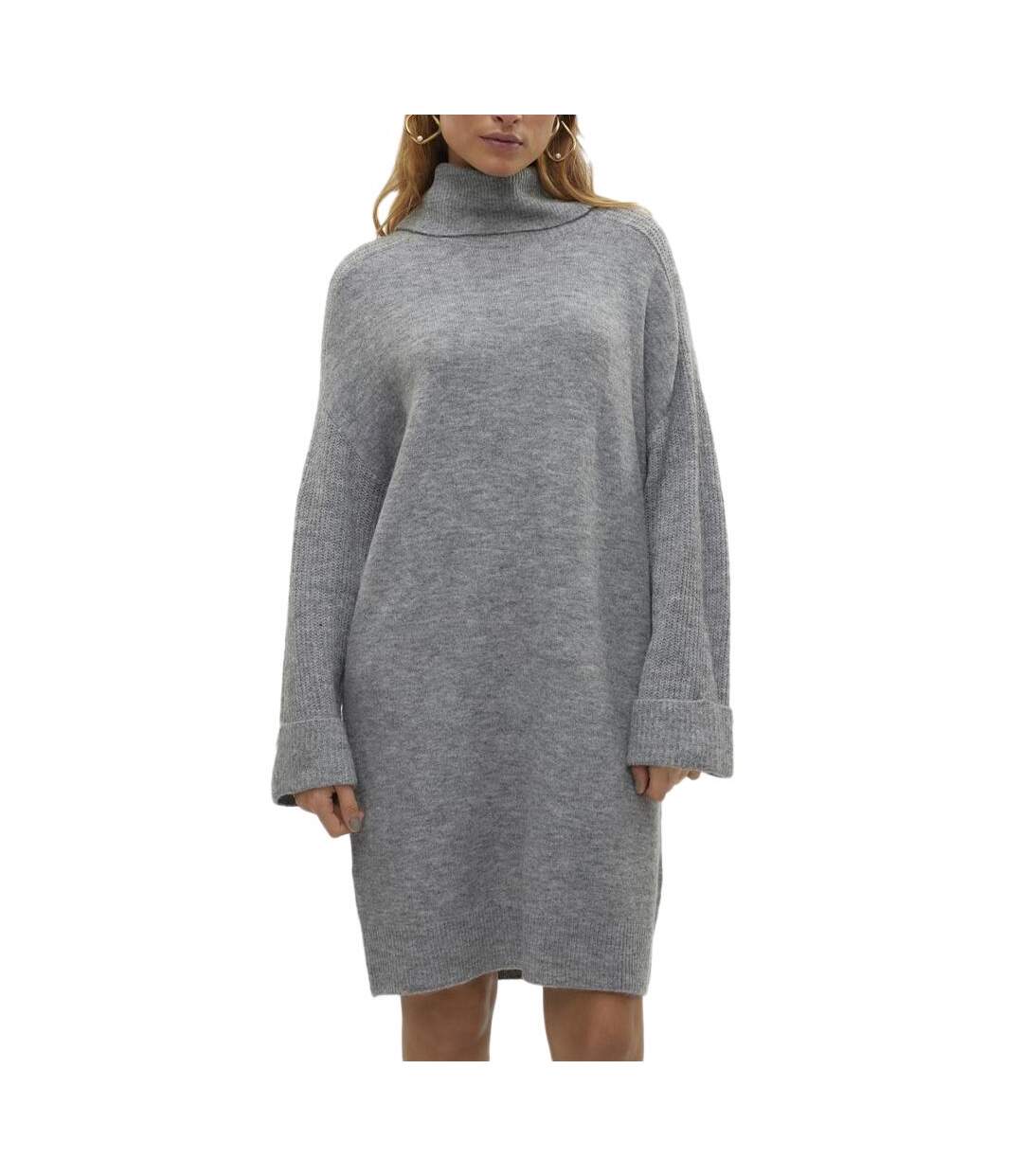 Robe pull grise femme vero moda vmjupiter-1