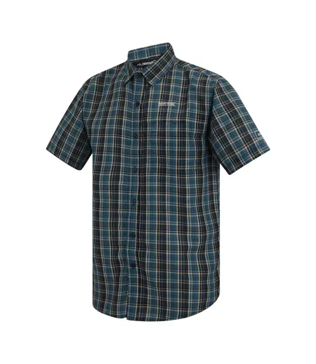 Chemise Manches Courtes Motif/style À Carreaux Mindano Homme Bleu Nuit À Carreaux Regatta