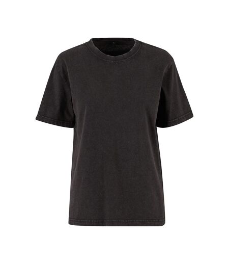 Womens/ladies Vintage Everyday T-shirt Black Build Your Brand