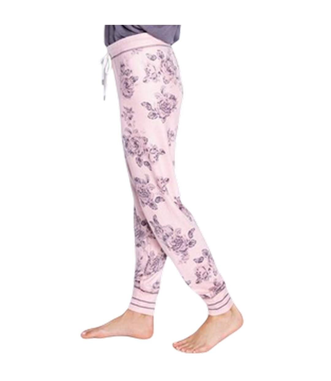 Womens/ladies Roses Jogging Bottoms Pink PJ Salvage-4