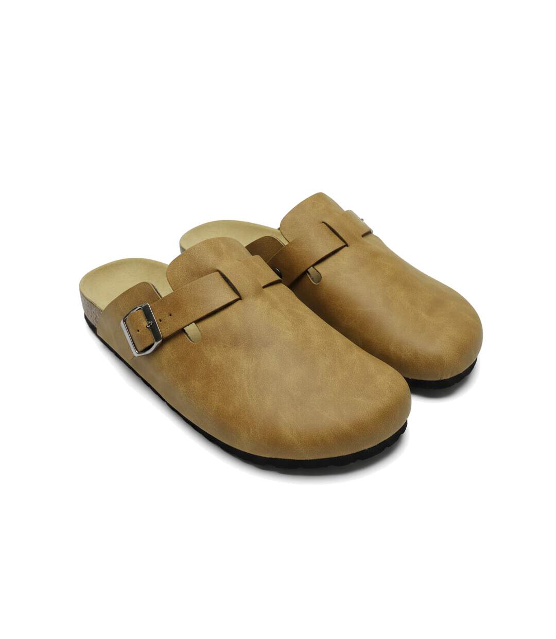 OZABI Sabots Homme Cuir Synthétique Boucle Ajustable Semelle Liège-3