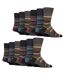 12 Pairs Mens Cotton Socks | Patterned Soft Non-Binding Everyday Socks-1