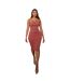 Robe Moulante Femme Rouge Pastel Honeyz-4