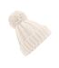 Bonnet À Pompon Unisexe Blanc Cassé Beechfield-3