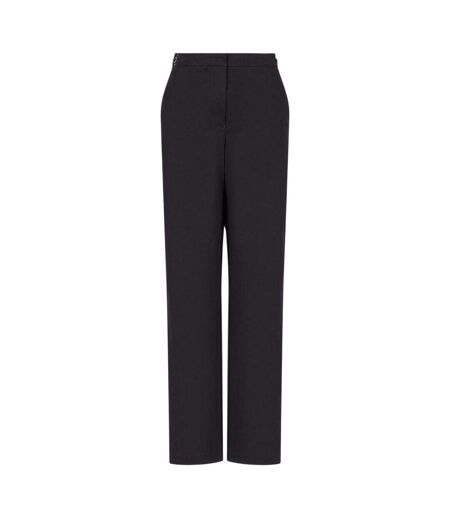 Womens/ladies Plain Straight Leg Trousers Navy Emporio Armani EA7