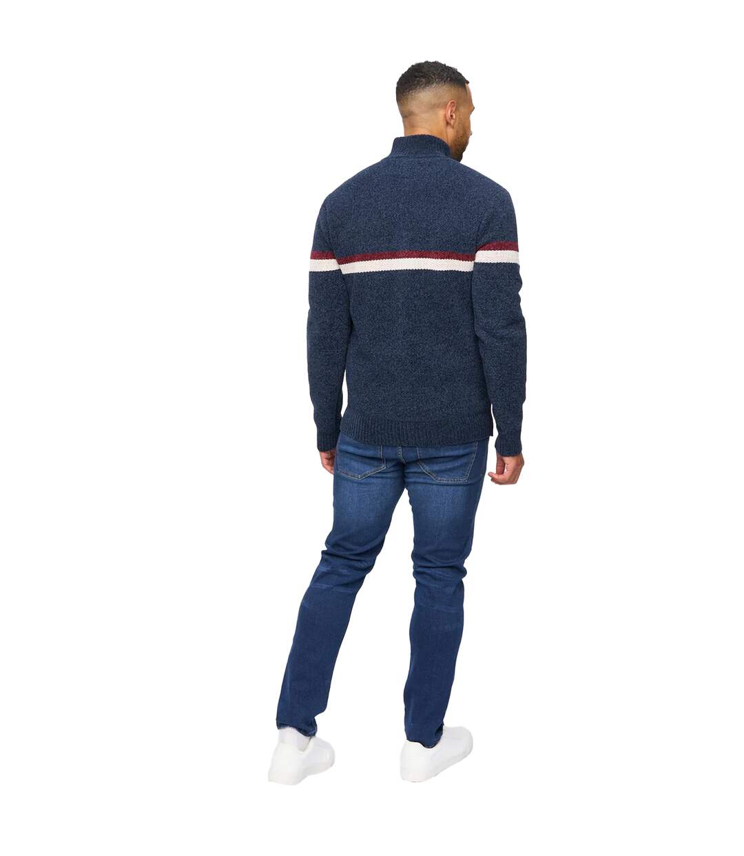 Pull Stampton Chenille Homme Bleu Marine Bewley & Ritch-3