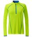 Maillot running respirant manches longues - Femme - JN497 - jaune et bleu vif