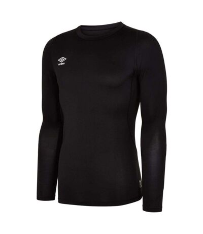 Mens Core Crew Neck Long-sleeved Base Layer Top Black Umbro
